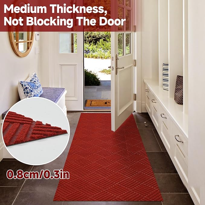 jxgzyy Christmas Door Mat Indoor Entrance, Non Slip Christmas Rug - Image 3