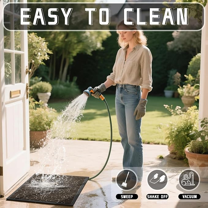 Yimobra Door Mat Outside Entrance 29.5x17, Waterproof Sturdy Outdoor Mats - Image 6