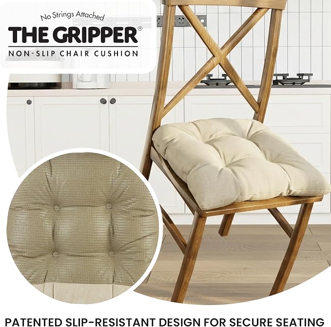 Klear Vu Gripper Overstuffed Universal Non-Slip Dining Chair Cushions - Image 5