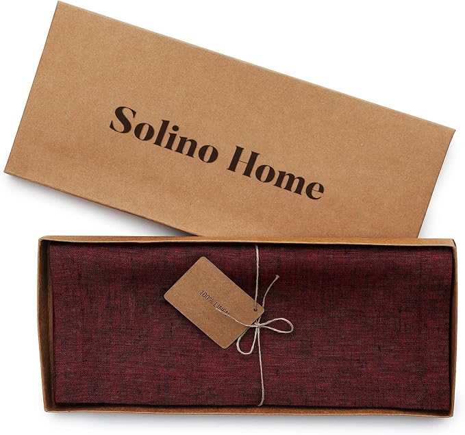 Solino Home Linen Red Garnet Table Runner 108 Inches Long - Image 5