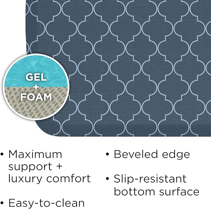 GelPro Elite Premier Anti-Fatigue Kitchen Comfort Floor Mat, Trellis Deep Sea - Image 6