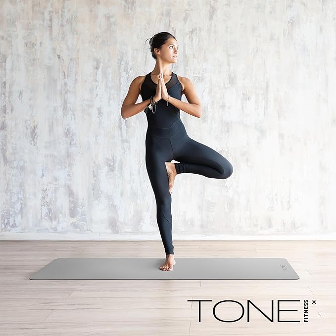 TONE Fitness Yoga Mat 1/4" Thick Non Slip Exercise & Pilates Mat - Image 6