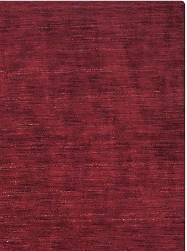 Rugsotic Carpets Hand Knotted Gabbeh Wool 5'x8' Area Rug Solid Dark Red L00111 - Image 5