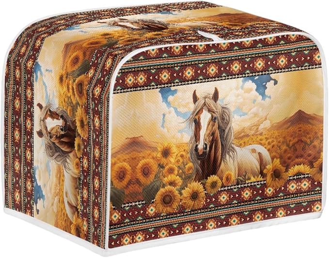 Aztec Horse Sunflower Printed Oven Cover Toaster Cover - Image 2