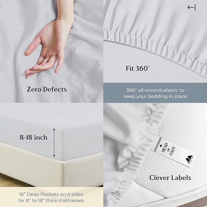 Mayfair Linen 100% Cotton Twin XL Sheet Set - Image 6