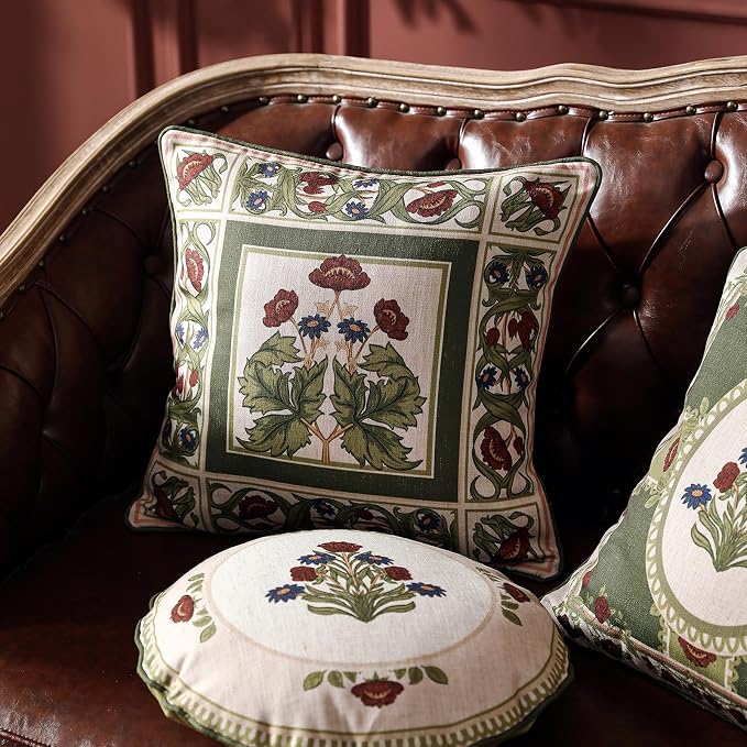 ISAENNE Design Linen Square Throw Pillow Covers 18"x18" Pack of 2, Living Room - Image 2