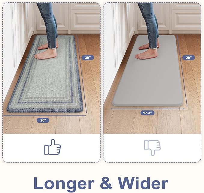 KIMODE Anti Fatigue Kitchen Mat, Cushioned Boho Oriental Kitchen Runner - Image 2