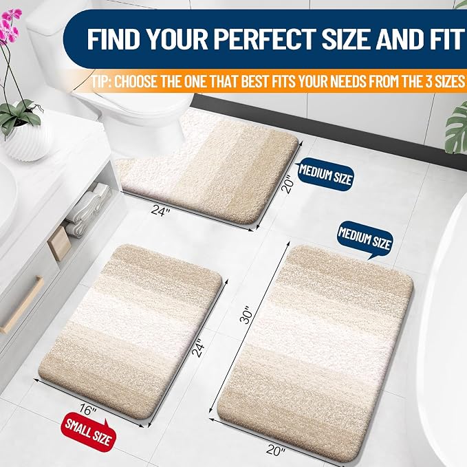 OLANLY Bathroom Rugs Mat 30x20, Extra Soft Absorbent Microfiber Bath Rugs - Image 2
