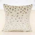 Alerfa Beige Floral Throw Pillow Cover 20 x 20 Inch Cut Velvet Sqaure Luxury by Alerfa