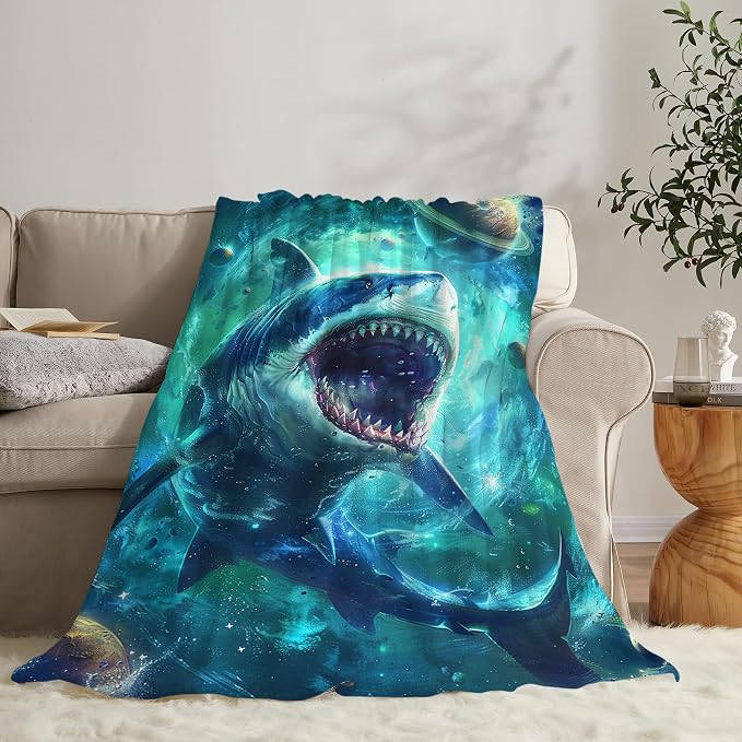 Funny Shark Blanket Fantasy Shark Throw Blanket Shark Gifts and Decor Shark - Image 7