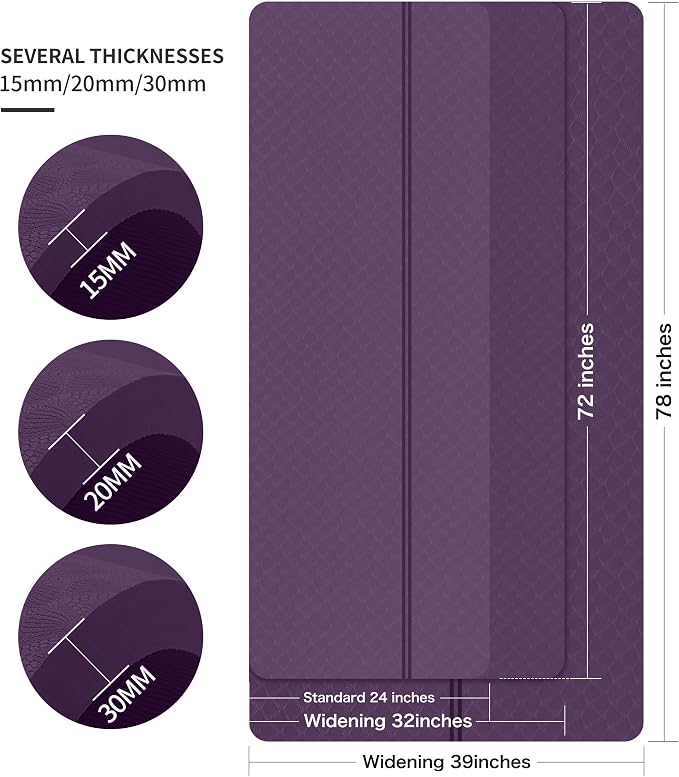 nuveti Large Exercise Mat - 15mm/20mm/30mm Thick Yoga Mat | Workout Mat - Image 3