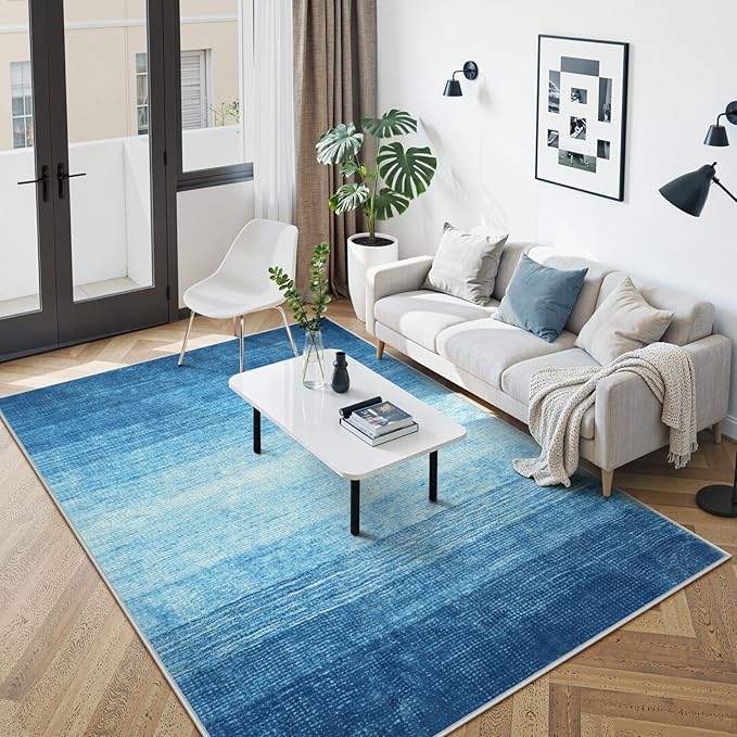 Wonnitar Modern Ombre Washable Area Rug 6x9, Non-Slip Soft Contemporary Dining by Wonnitar