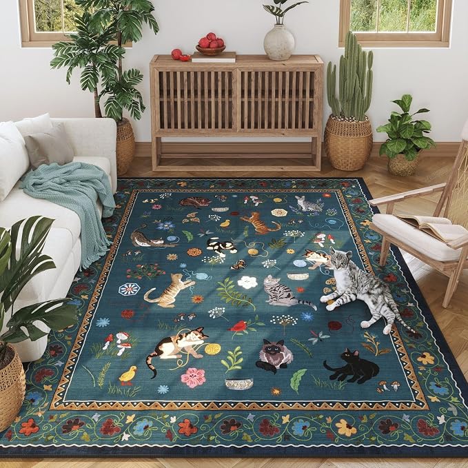 Rugcomf Area Rugs 8x10 Rug for Living Room Clearance Washable Boho Area Rug Non - Image 4