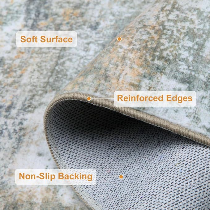 WILLSUN Washable Area Rugs, 5x7 Non-Slip Boho Large Area Rugs - Image 6