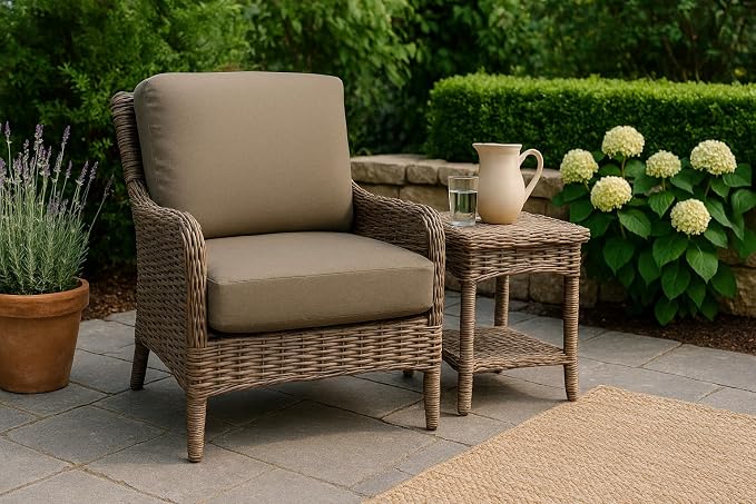 Cushion Source Rounded Back Seat Cushion, 19.5" x 20" x 5" deep Indoor and - Image 2
