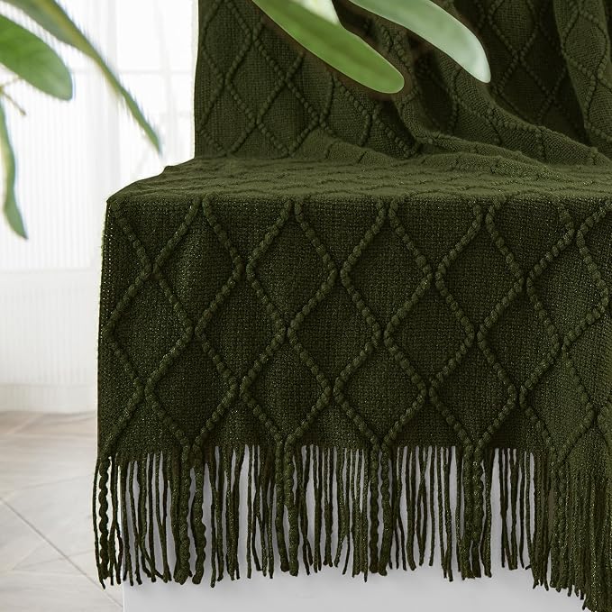 inhand Knitted Throw Blankets for Couch and Bed, Soft Cozy Knit Blanket by inhand