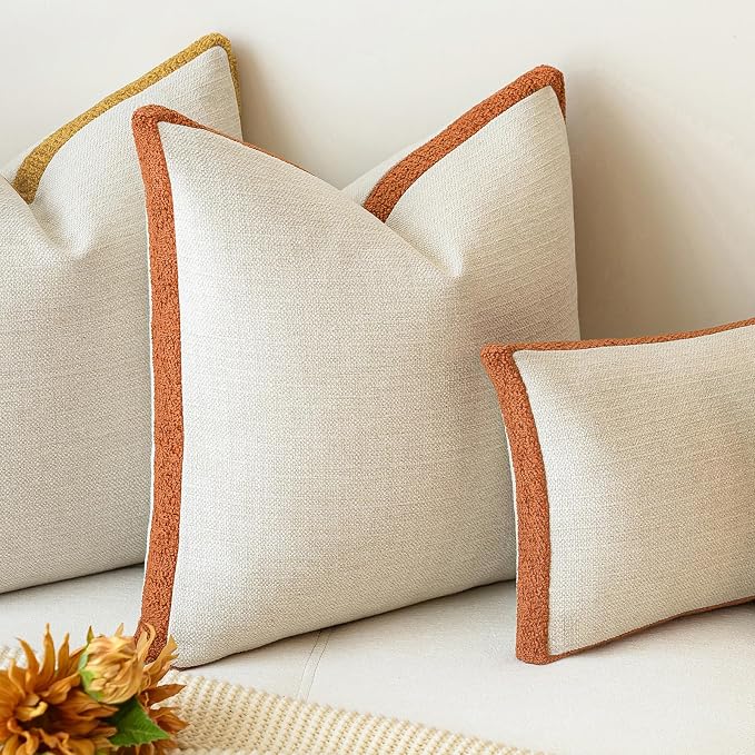 a moment Loop Yarn Linen-Like Pillow Cover Natural Soft Decorative Throw Pillow - Image 7
