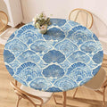 Blue Seashell Fitted Round Tablecloth by Unknown