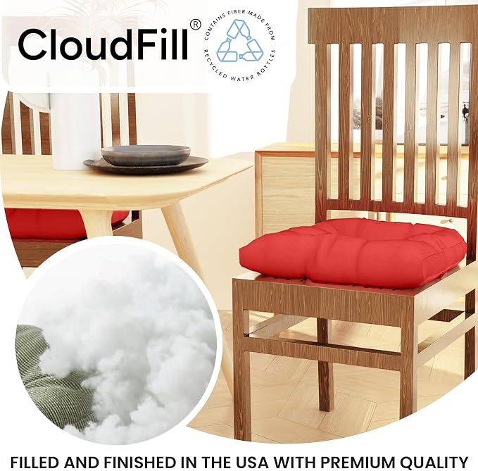 Klear Vu Gripper Overstuffed Universal Non-Slip Dining Chair Cushions - Image 4