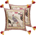 patdrea Designer Throw Pillow Cover 18"x18", Vintage Bird and Floral Pattern by Welcometopatdrea