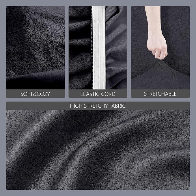 molasofa Leather Like Stretch Futon Slipcover Armless Futon Bed Sofa Cover - Image 4