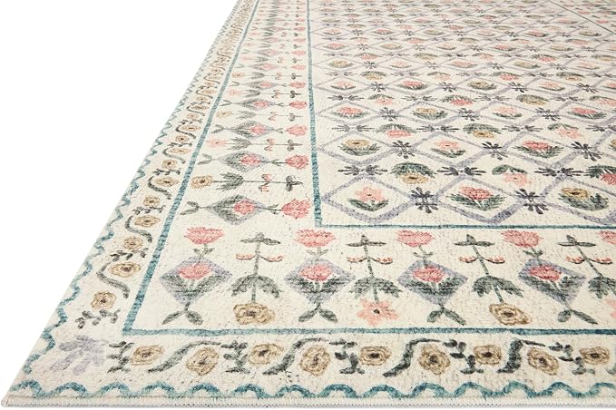 Loloi Rifle Paper Co. Eden Collection EDE-03 Lattice Ivory 5'-0" x 7'-6" Area - Image 4
