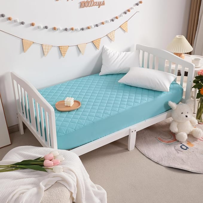 NTBAY 2 Pack Waterproof Crib Mattress Protector, Quilted 28"x52" Toddler Fitted - Image 6