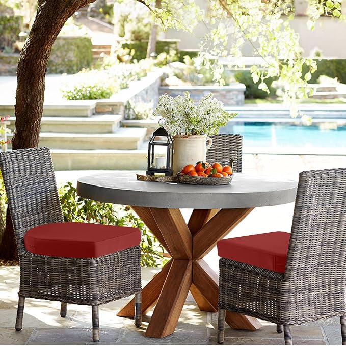 idee-home Outdoor Chair Cushions Set of 4, Thick 19" x 19" x 3" Patio Chair - Image 5