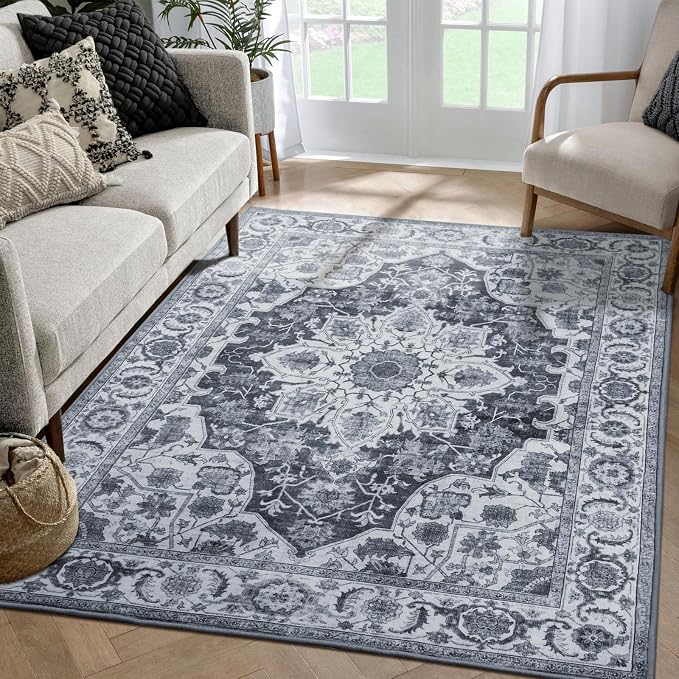 WILLSUN Washable Area Rugs, 4x6 Non-Slip Boho Large Area Rugs - Image 8