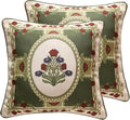 ISAENNE Design Linen Square Throw Pillow Covers 18"x18" Pack of 2, Living Room by Isaennehomedecoration