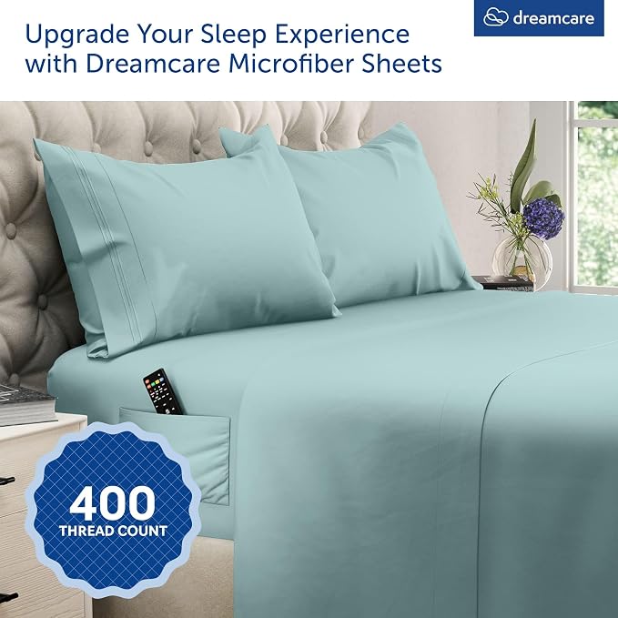 DREAMCARE King Size Sheets Set – 4 pcs Cooling Sheets – up to 21” Deep Pocket - Image 2