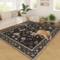 Rugcomf Living Room Rug 6x9 Rug Machine Washable Boho Area Rug Non Slip Floral by Rugcomf