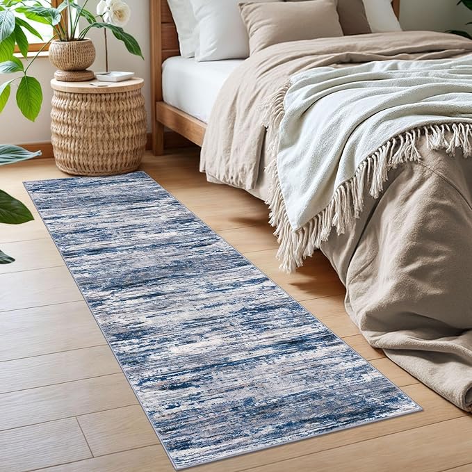 2x6 Modern Abstract Runner Rug for Hallways, Non-Shedding Washable Rug for - Image 3