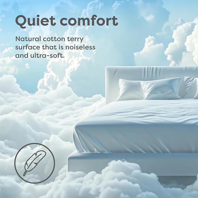 HOSPITOLOGY PRODUCTS TwinXL Mattress Protector Hypoallergenic Natural Cotton - Image 5
