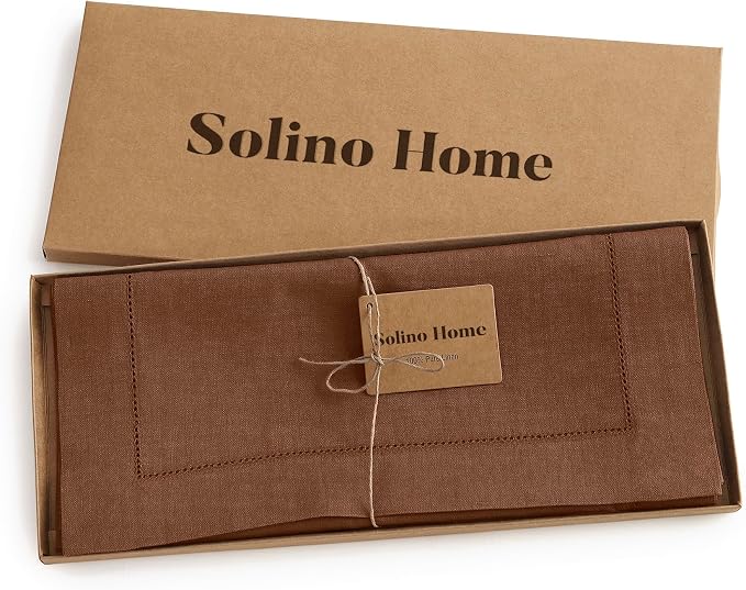 Solino Home Linen Brown Table Runner 120 Inches Long - Image 5
