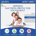 Queen Size Mattress Protector Bedbug Waterproof Zippered Cover Hypoallergenic by FourSeasonsEssentials