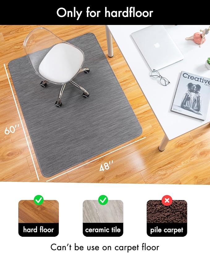 Office Chair Mat for Hardwood Floor Under Desk Computer Rolling Chair Mat for - Image 3