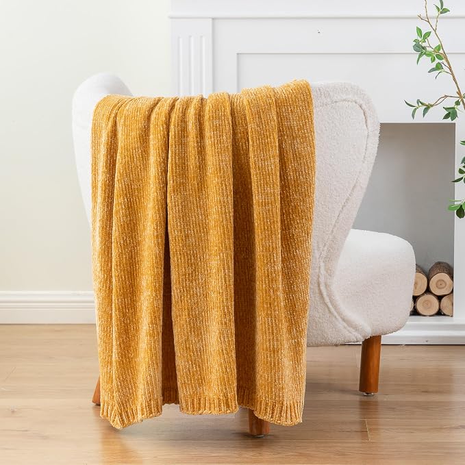 BATTILO HOME Mustard Yellow Throw Blanket - Image 7