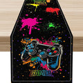 Gaming Table Runner, Kids Themed Game Controller Colorful Gamer Table Scarf by Unknown