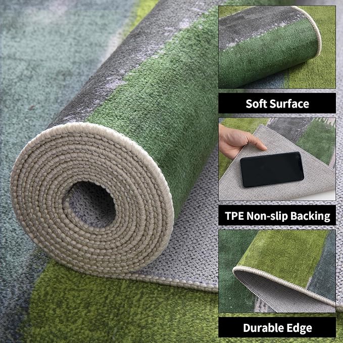 Ciicool Modern Abstract Green Rug - Image 3