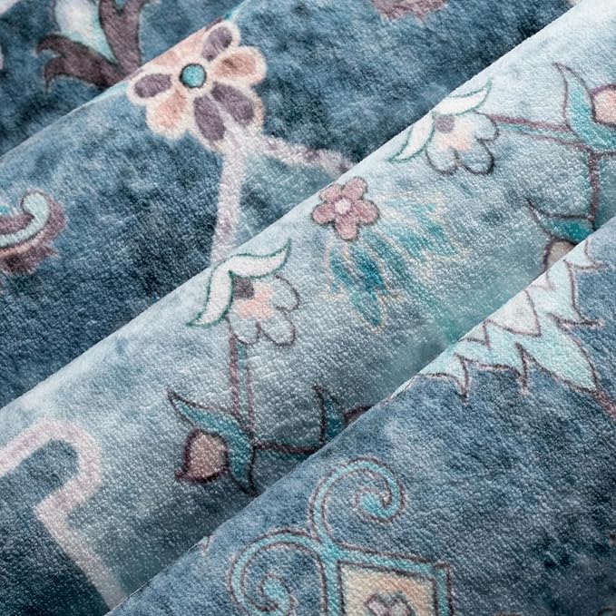 SERISSA Area Rug 3x5 Boho Blue Rugs - Image 5