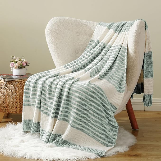 BATTILO HOME Sage Green Throw Blanket - Image 3