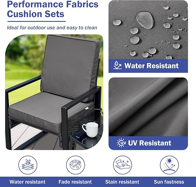 Outdoor Chair Cushions, Waterproof Patio Chair Cushions 22x22x3 Inch, Outdoor - Image 4