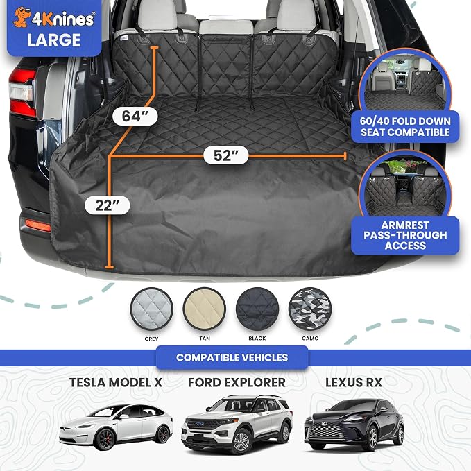 4Knines Split Cargo Liner for SUV – For Dogs & Pets, Heavy-Duty, Waterproof - Image 3
