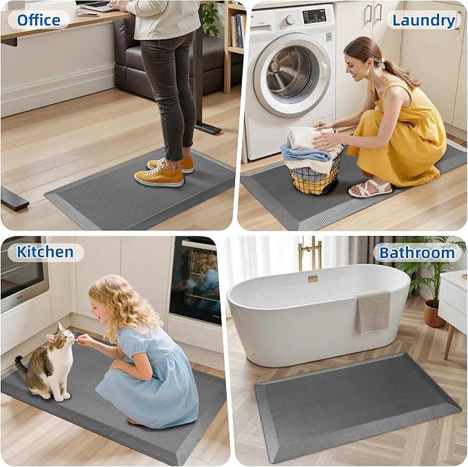 Anti Fatigue Kitchen Mats for Floor, Comfort Memory Foam Ergonomic Kitchen Rugs - Image 5