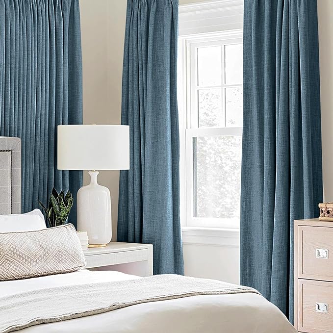 MIULEE 2 Panels Blackout Curtains Polyester Texture Opaque Curtains - Image 2