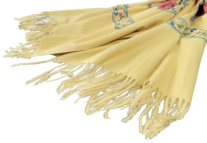 Urban CoCo Women's Embroidered Tassel Long Shawl Oversize Scarf Wraps - Image 4