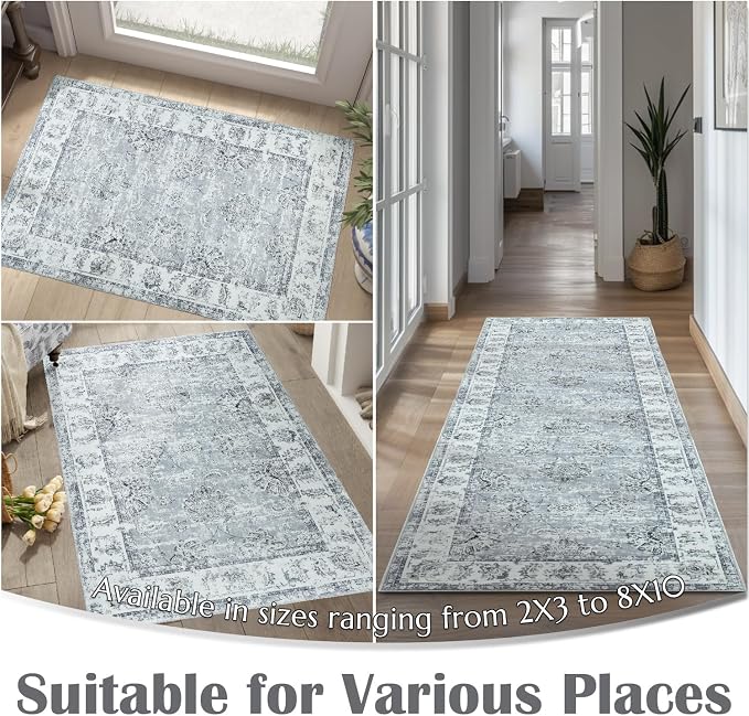 jinchan Fiora Hallway Runner Rug 3x8 Washable Runner - Image 3