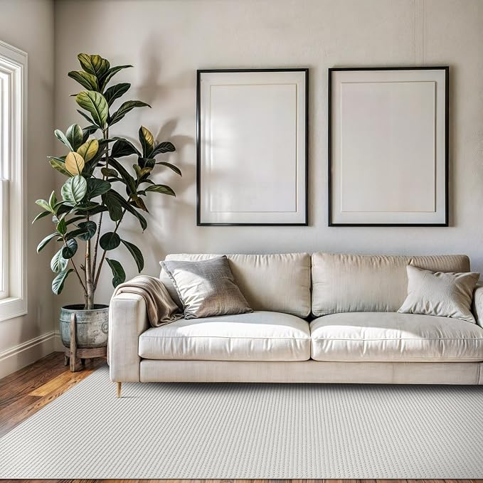 Beverly Rug Micro Loop Large Area Rug White 10x14 Modern Luxury Trellis - Image 4