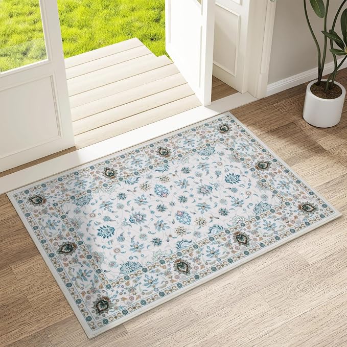 WILLSUN Washable Area Rugs, 2x3 Non-Slip Boho Small Area Rugs - Image 2